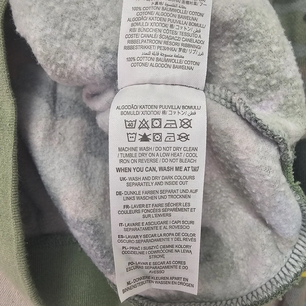 Boden Girls 11-12Y Green Camo Stars‎ Hooded Sweatshirt Hoodie Kangaroo Pocket